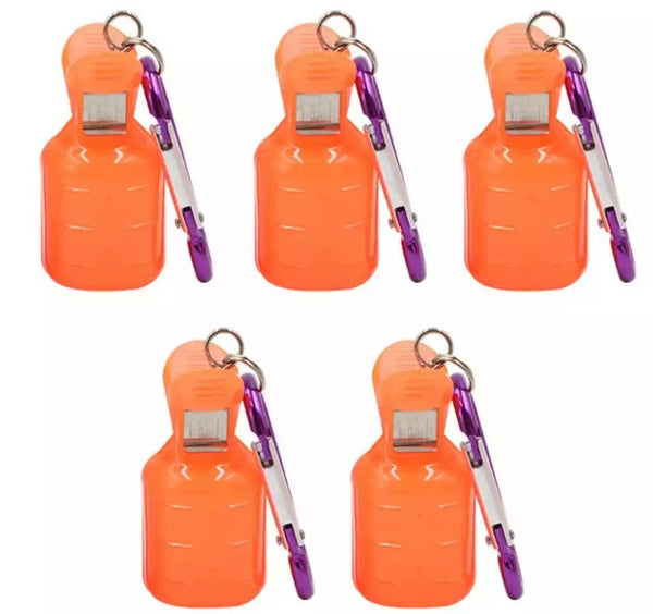 Squid jig protector cover/ carabiner 5 in a pack (orange colour)